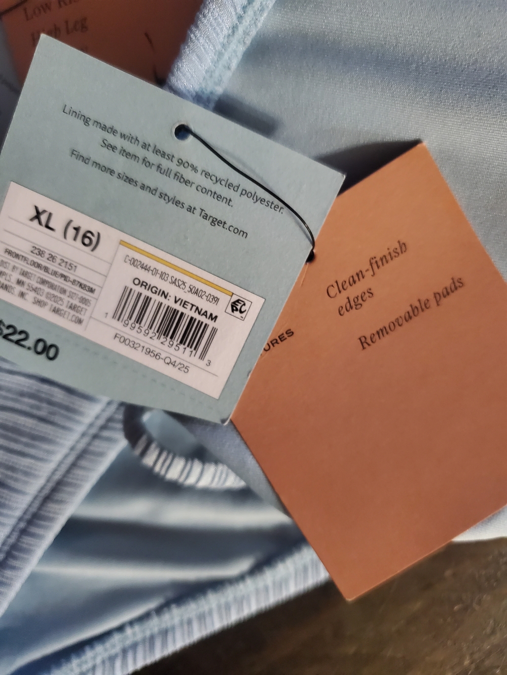 Shade & Shore Light Blue Ribbed Triangle Bikini Set - Picture 4 of 4
